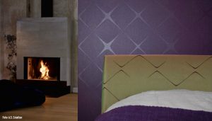 Bild Tapete violett Schlafzimmer